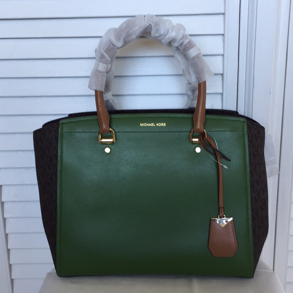 Michael Kors Two-Tone Leather Satchel-Bennings